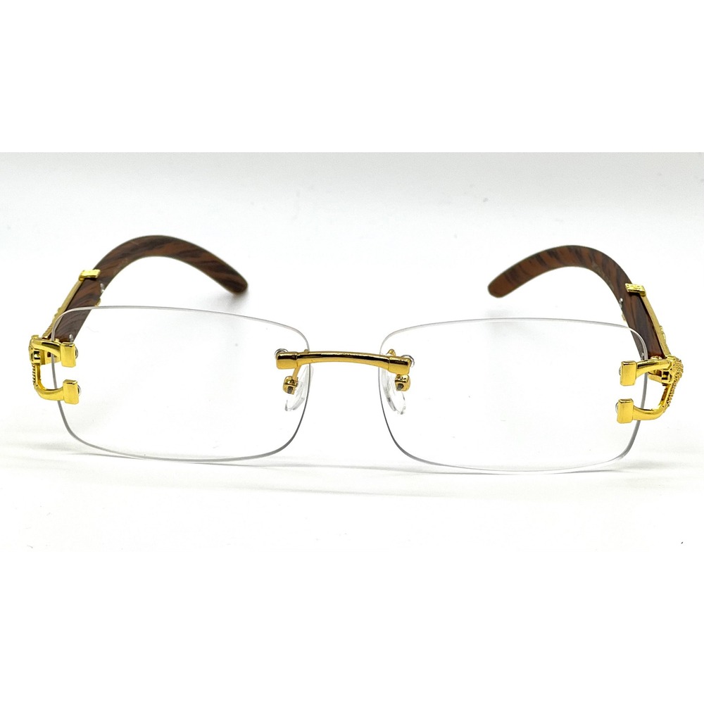 Men Sunglasses Hip Hop Clear Lens Gold Frame Luxury Retro Shades‎ Metal Lentes - Picture 2 of 5